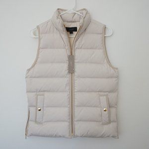 [New] J.Crew Mountain Puffer Down Vest, Ivory, Petite, Size PS